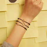 LETRA N AMETISTA BRACCIALE CORDA