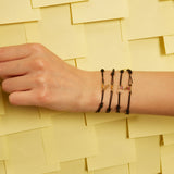 LETRA A TORMALINA BRACCIALE CORDA