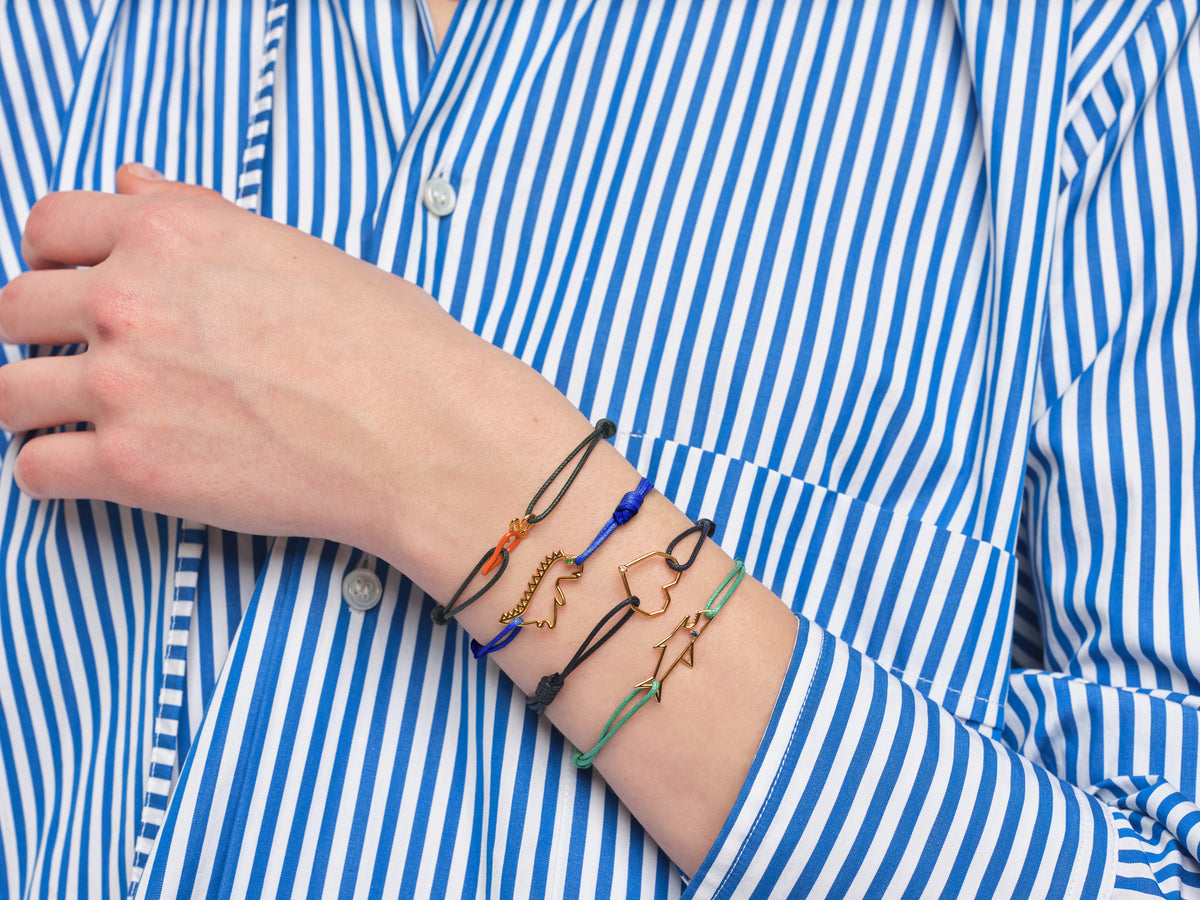 Gold Dino Esmeralda Cord Bracelet - ALIITA