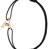 LETRA A TORMALINA BRACCIALE CORDA