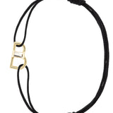 LETRA B AMETISTA BRACCIALE CORDA