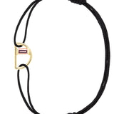LETRA D TORMALINA BRACCIALE CORDA