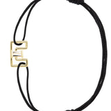 LETRA E AMETISTA BRACCIALE CORDA