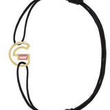 LETRA G TORMALINA BRACCIALE CORDA