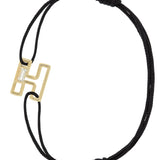 LETRA H AMETISTA BRACCIALE CORDA