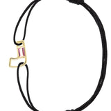 LETRA J TORMALINA BRACCIALE CORDA