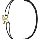 LETRA K AMETISTA BRACCIALE CORDA