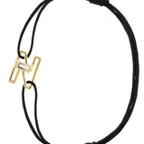 LETRA N AMETISTA BRACCIALE CORDA