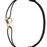 LETRA P TORMALINA BRACCIALE CORDA