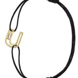 LETRA U AMETHYST CORD BRACELET
