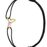 LETRA Y TOURMALINE CORD BRACELET