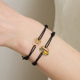 HAMBURGER ENAMEL CORD BRACELET