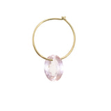 OVAL PINK QUARTZ EARRING CIRCLE