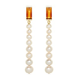 DECO MAXI BAGUETTE PERLA CITRINE EARRINGS