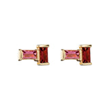 TU Y YO PINK TOURMALINE + GARNET EARRINGS