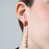 DECO MAXI BAGUETTE PERLA CITRINE EARRINGS