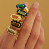 DECO MAXI BAGUETTE CHRYSOPRASE RING