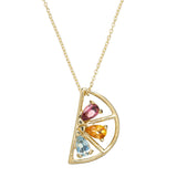 MEDIA NARANJA TRIO TOURMALINE + CITRINE + AQUAMARINE NECKLACE