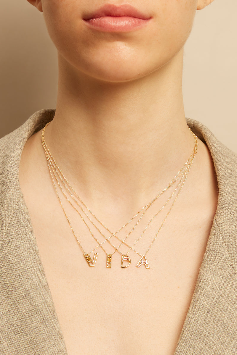 フランス発送ALIITA ネックレスDECO TUBITOS HALLOWEEN NECKLACE LETRA A TOURMALINE NECKLACE – ALIITA