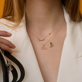 MEDIA NARANJA TRIO TOURMALINE + CITRINE + AQUAMARINE NECKLACE