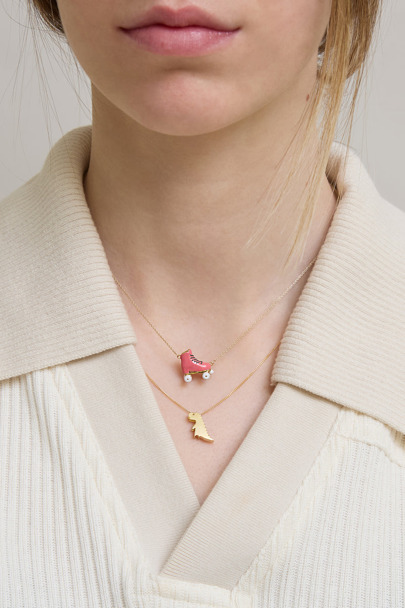 ROLLER PINK + WHITE NECKLACE – ALIITA