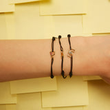 LETRA E AMETISTA BRACCIALE CORDA