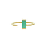 ARO C BAGUETTE CHRYSOPRASE RING