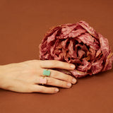 DECO SANDWICH OPALE ROSA + AGATA VERDE ANELLO