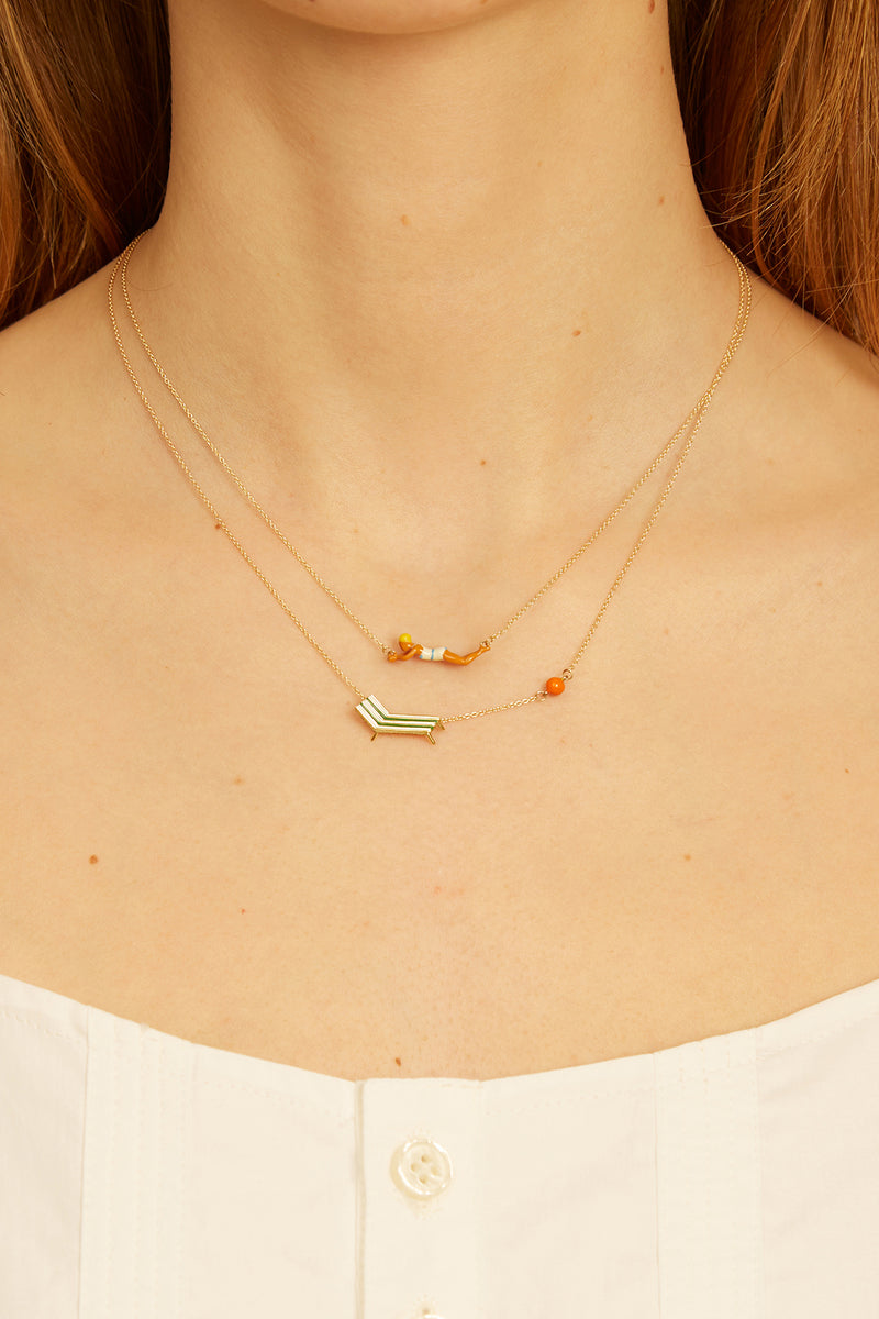 ALIITA ネックレス NADADORA NECKLACE Nadadora Rayada Sky Blue Gold Necklace - ALIITA