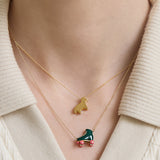 ROLLER VERDE + ROSA COLLANA