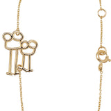Gold chain bracelet with family shaped pendant