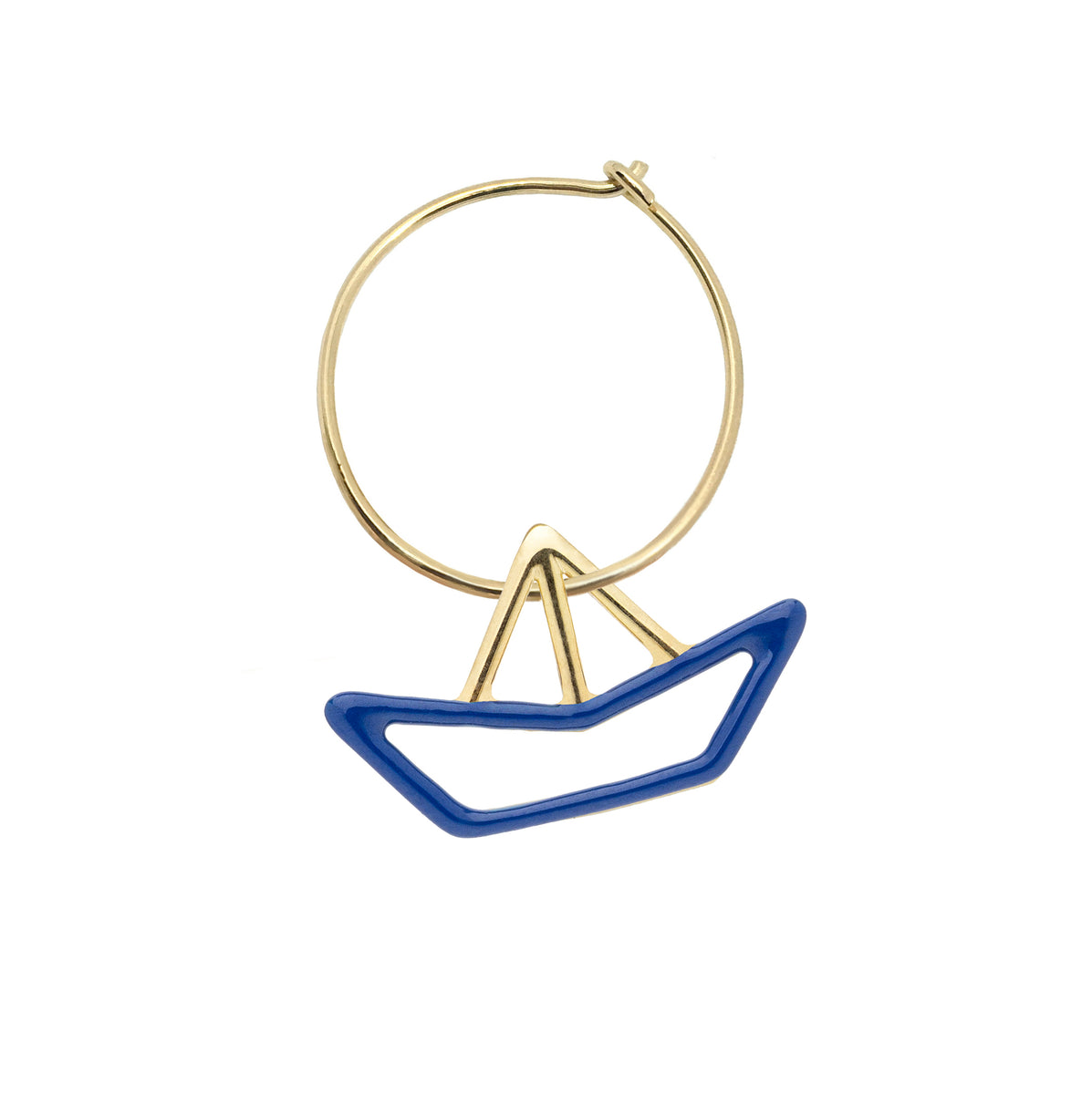 Aliita 9kt Yellow Gold Langosta Enamel Hoop Earring