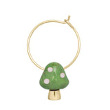 L'AMANITA GREEN + WHITE EARRING CIRCLE