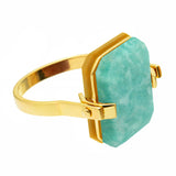 DECO SANDWICH AMAZZONITE + GIADA GIALLA ANELLO