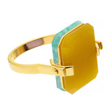 DECO SANDWICH AMAZZONITE + GIADA GIALLA ANELLO
