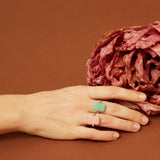 DECO SANDWICH OPALE ROSA + AGATA VERDE ANELLO