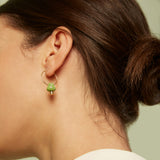 L'AMANITA GREEN + WHITE EARRING CIRCLE