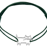 GATO ARGENTO BRACCIALE CORDA