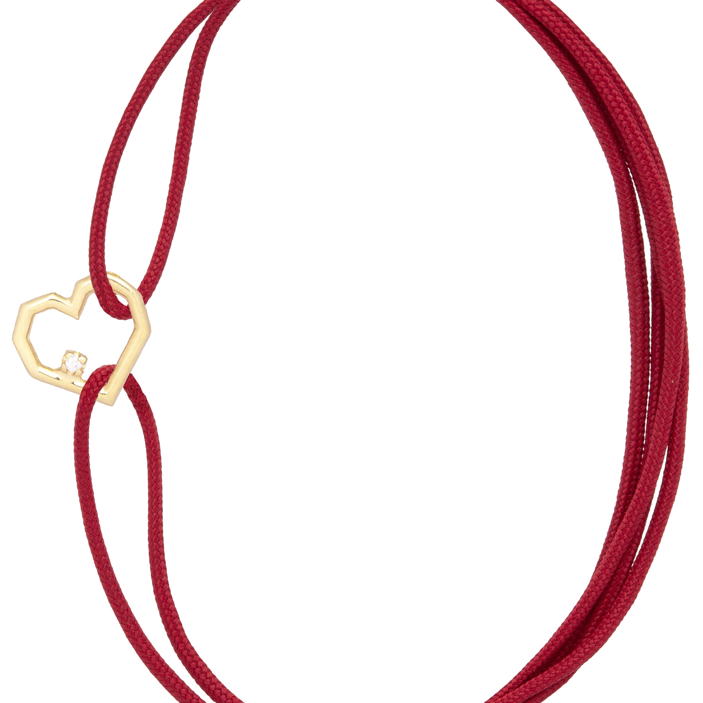 MINI CORAZON BRILLANTE CORD BRACELET