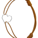 CORAZON ARGENTO BRACCIALE CORDA