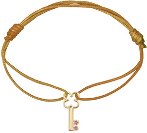 LLAVECITA ZAFIRO ROSA CORD BRACELET