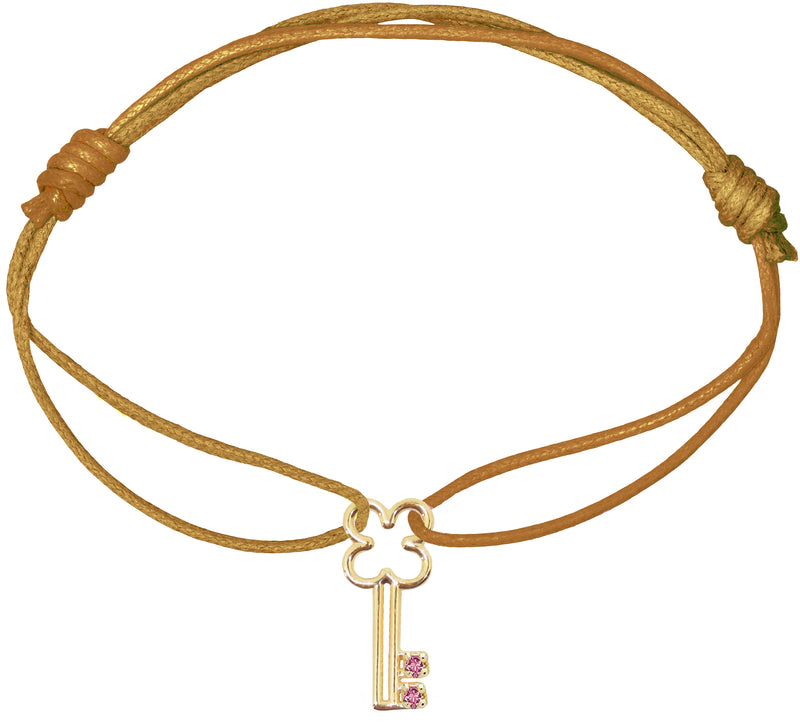 LLAVECITA ZAFIRO ROSA CORD BRACELET