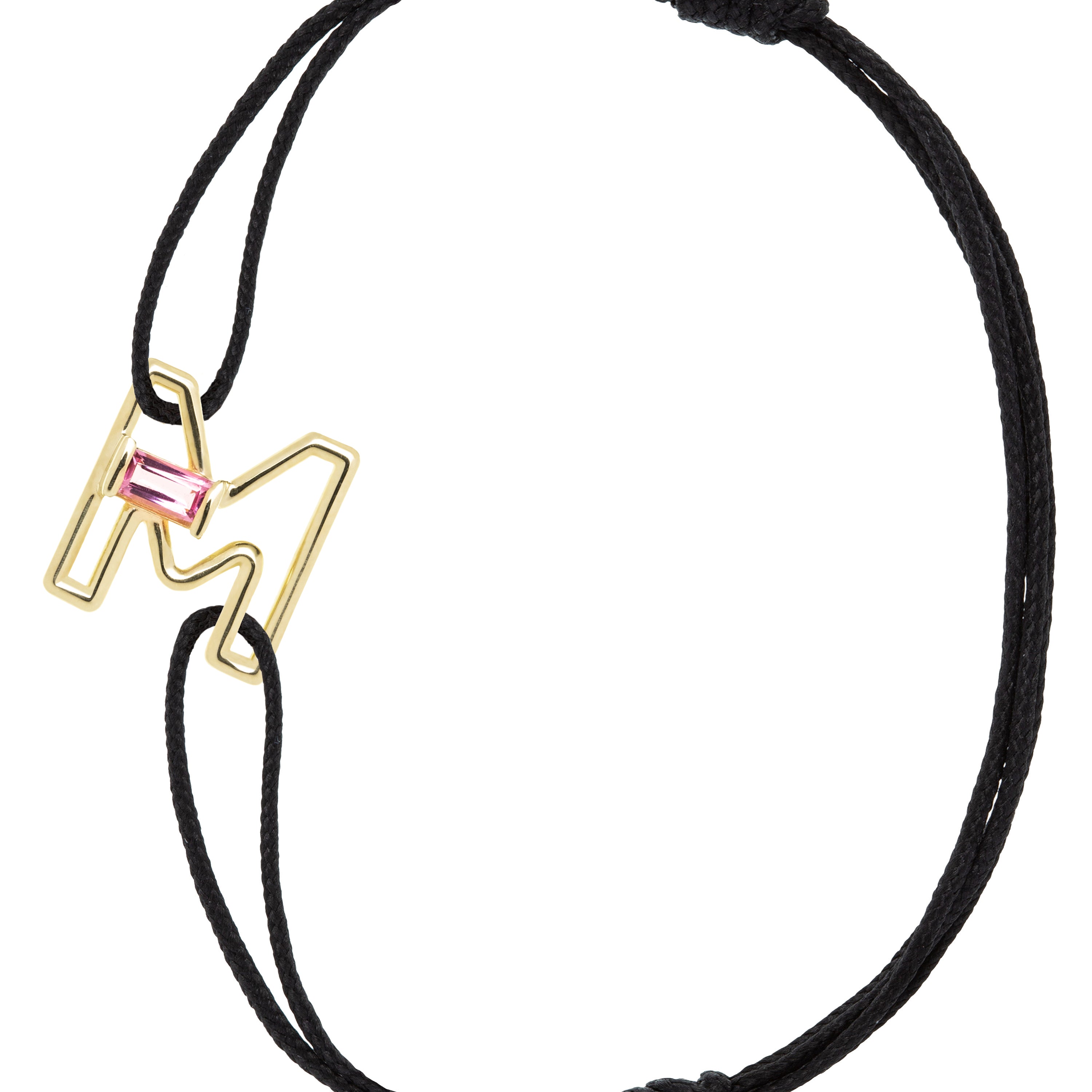 LETRA M TOURMALINE CORD BRACELET