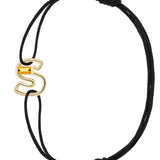 LETRA S CITRINE CORD BRACELET