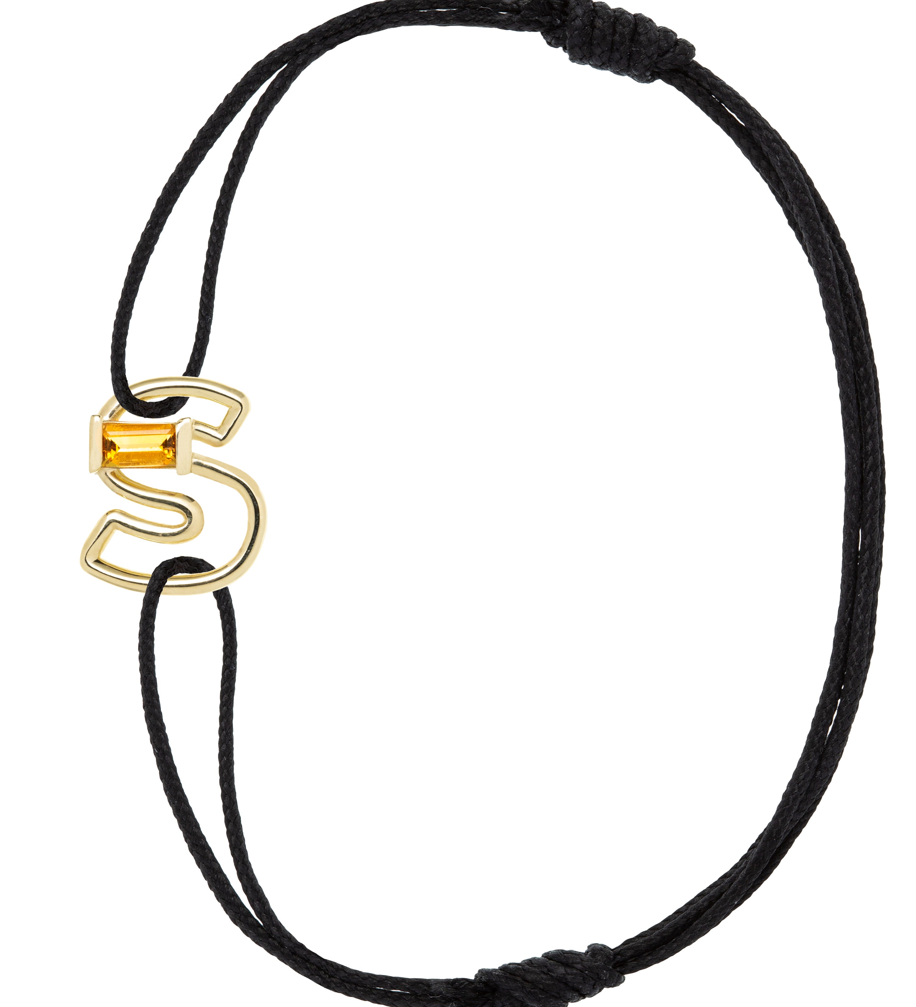 LETRA S CITRINE CORD BRACELET