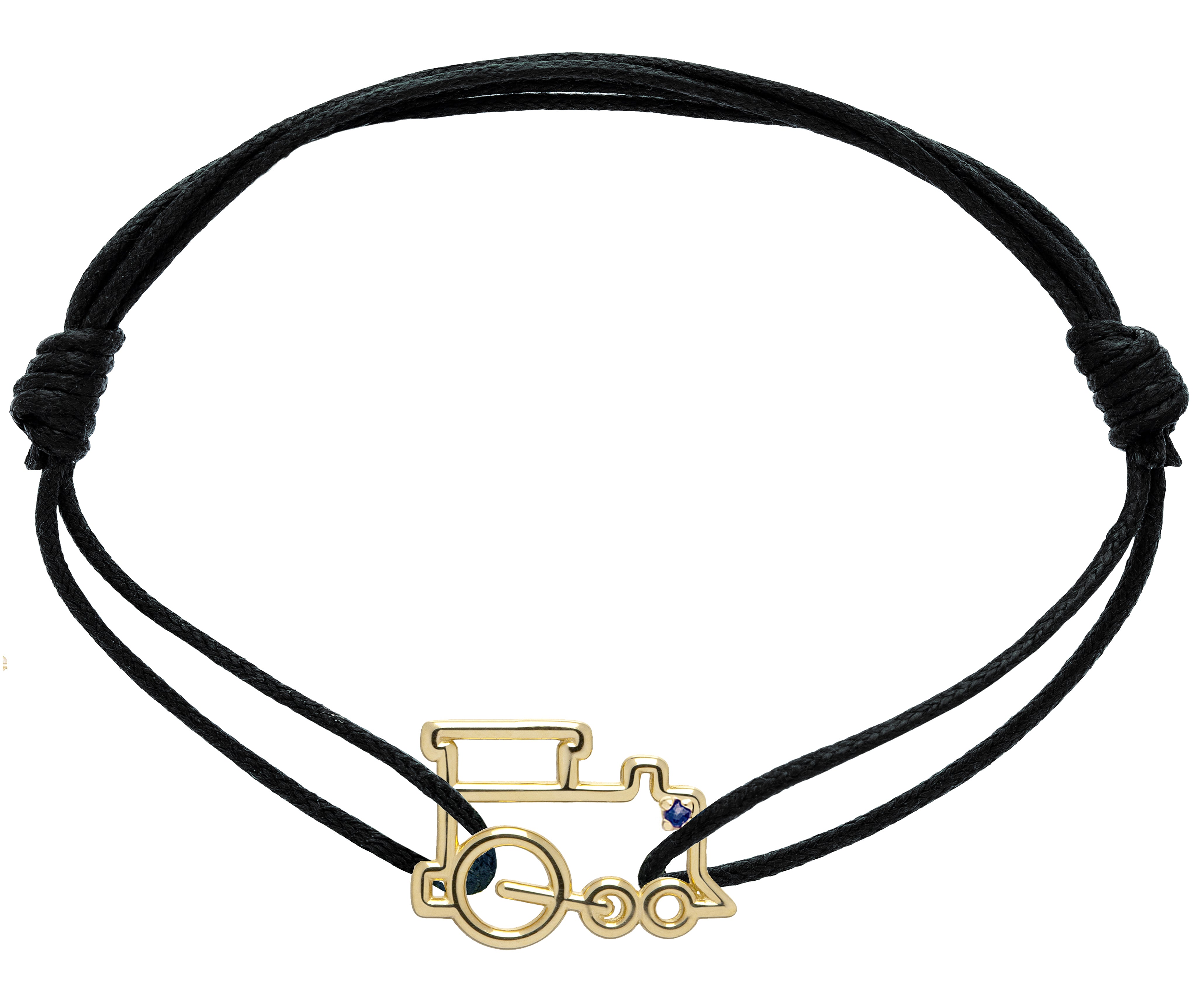 Gold Tiburon Zafiro Azul Cord Bracelet - ALIITA