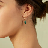 OVAL MALACHITE EARRING CIRCLE