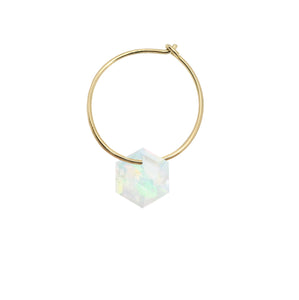 EXAGONAL OPAL EARRING CIRCLE