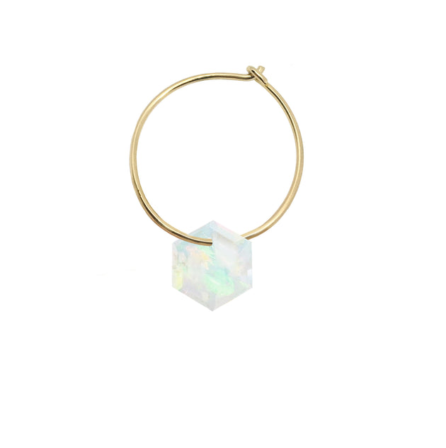 EXAGONAL OPAL EARRING CIRCLE