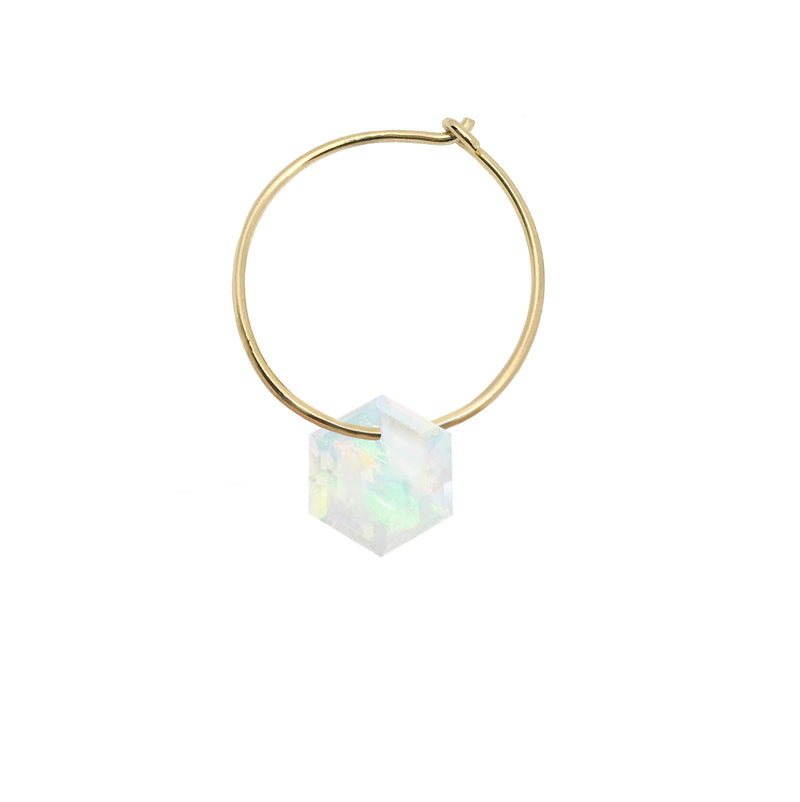 EXAGONAL OPAL EARRING CIRCLE